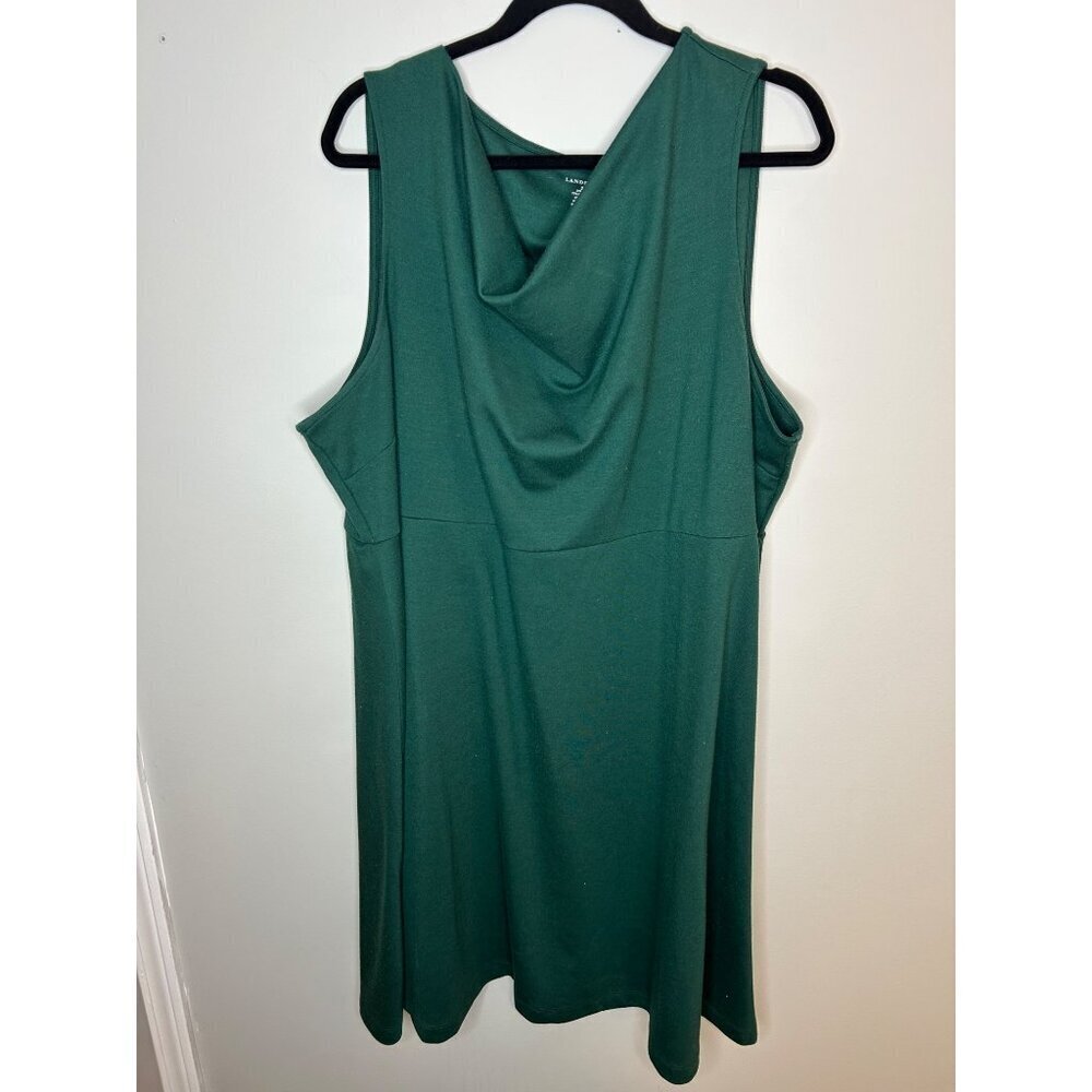 Lands End Forest Green Dress Women's Sz 3X Summer